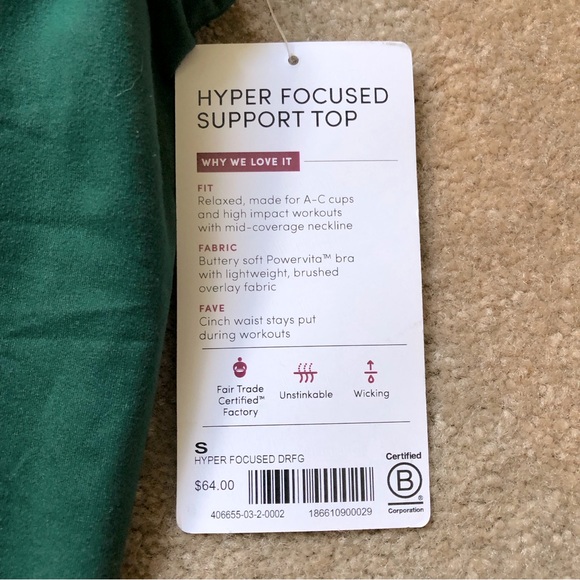 Athleta Hyper Focused Support Top NWT - Picture 2 of 4